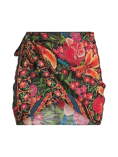 Stitched Garden Tapestry Miniskirt
