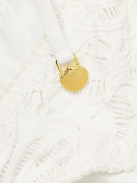 Seashell Eyelet Tie Bikini Bottom
