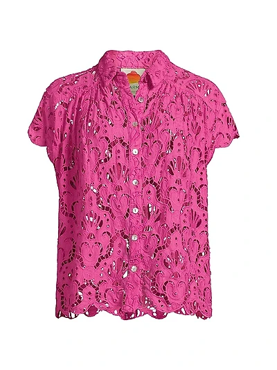 Seashell Guipure Cover-Up Shirt