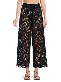Seashell Lace Eyelet Cover-Up Pants