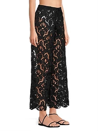 Seashell Lace Eyelet Cover-Up Pants