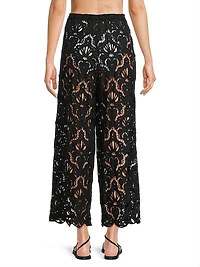 Seashell Lace Eyelet Cover-Up Pants