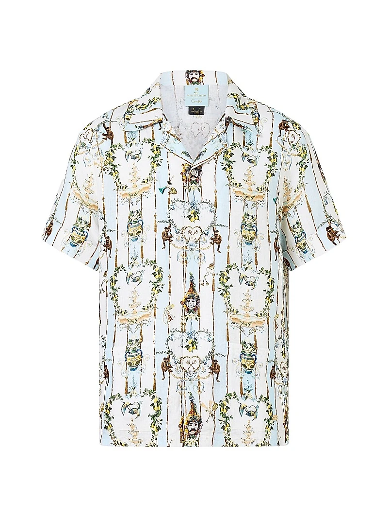 Camilla x White Lotus Cabana Printed Linen Camp Shirt