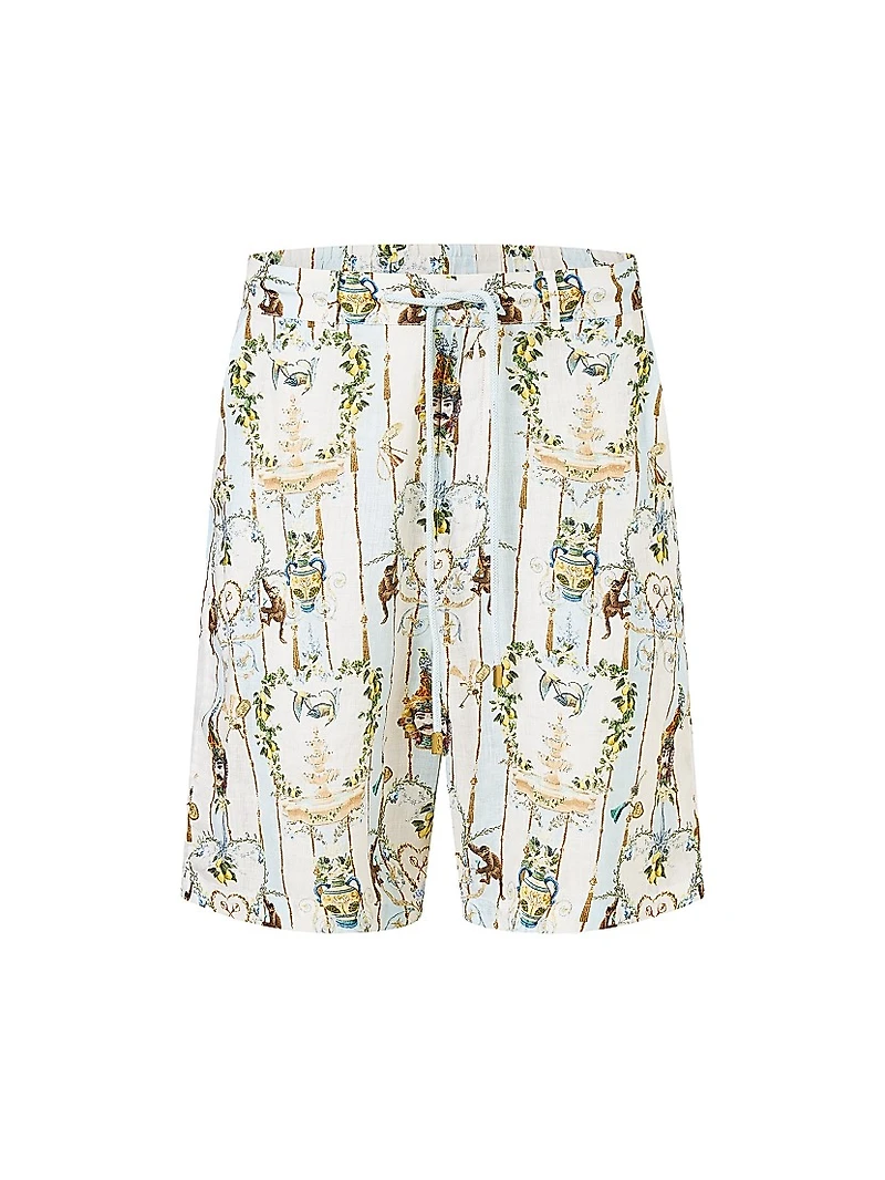 Camilla x White Lotus Printed Linen Shorts