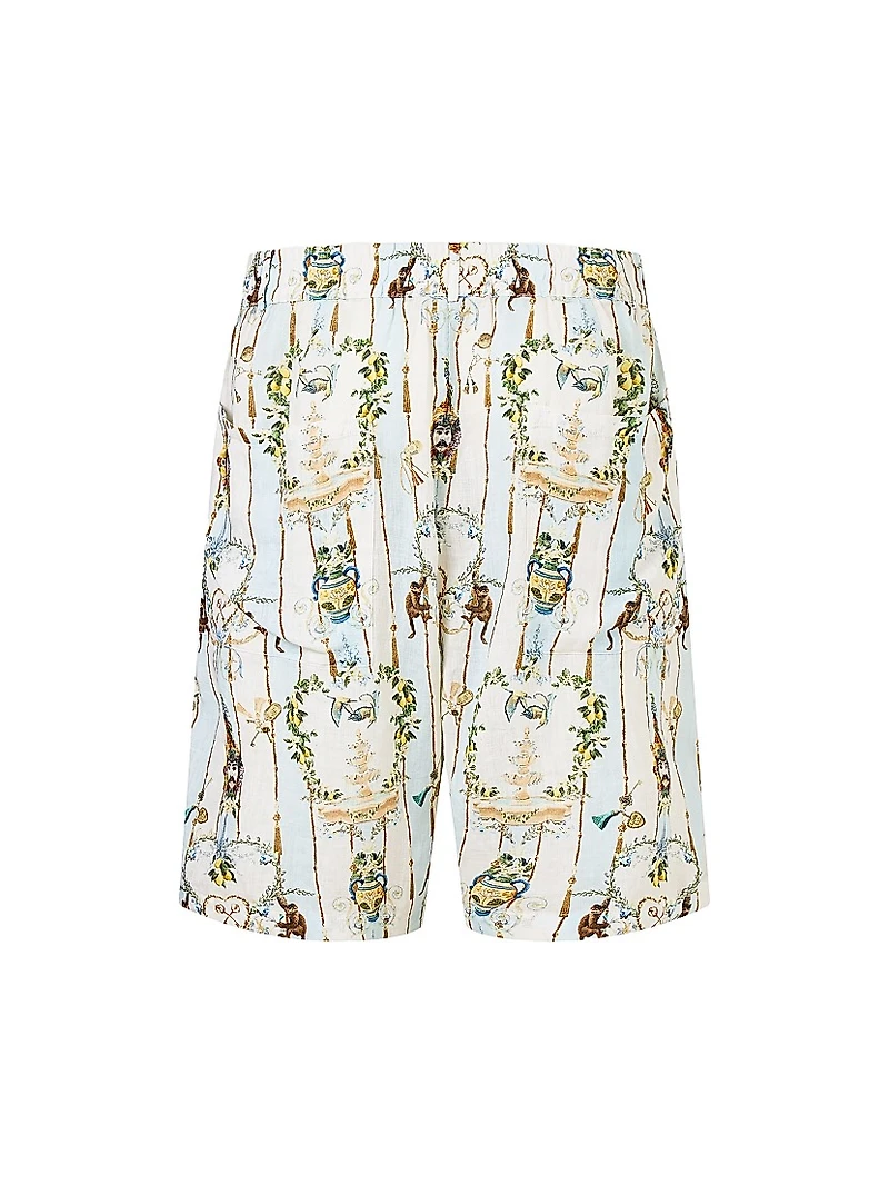 Camilla x White Lotus Printed Linen Shorts