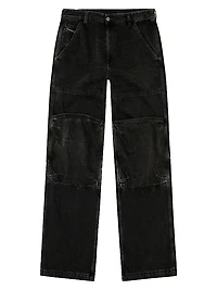 Shift Seamed Wide-Leg Jeans