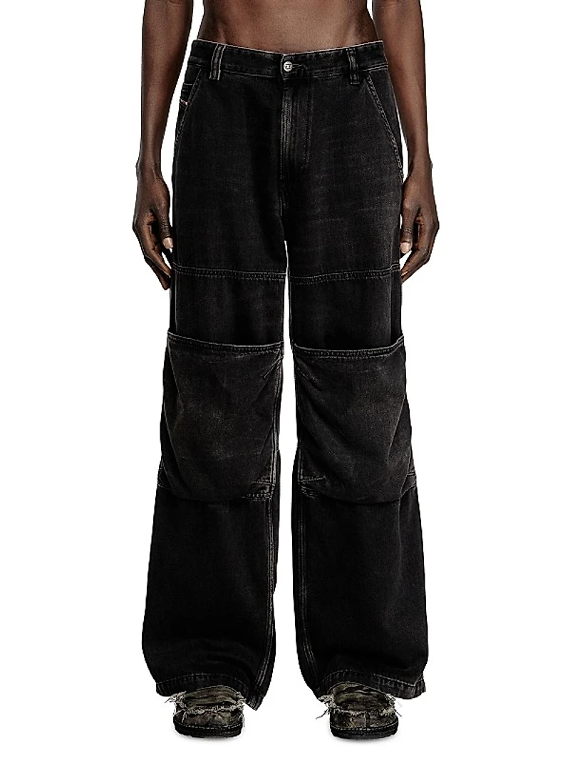Shift Seamed Wide-Leg Jeans