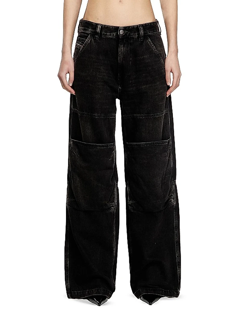 Shift Seamed Wide-Leg Jeans