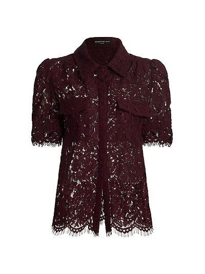 Mina Lace Button-Front Top