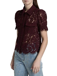 Mina Lace Button-Front Top