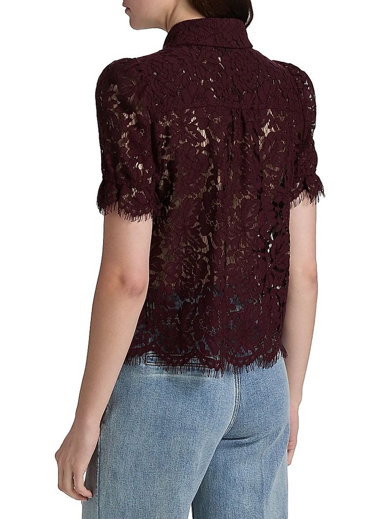 Mina Lace Button-Front Top
