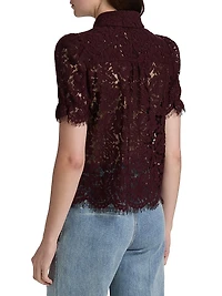 Mina Lace Button-Front Top