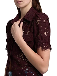 Mina Lace Button-Front Top