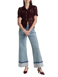 Mina Lace Button-Front Top