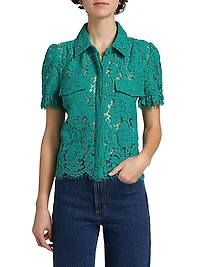 Mina Lace Button-Front Top