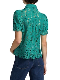 Mina Lace Button-Front Top
