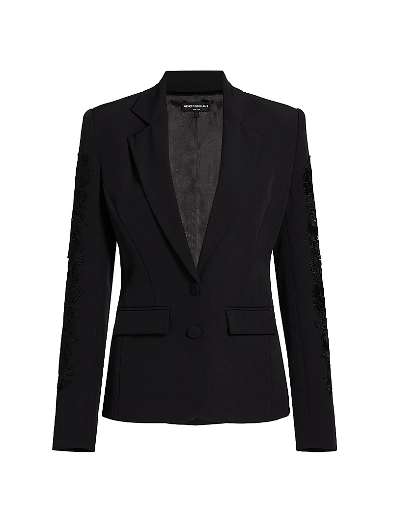 Venturi Lace-Sleeve Blazer