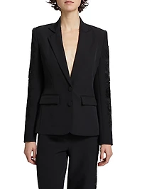 Venturi Lace-Sleeve Blazer