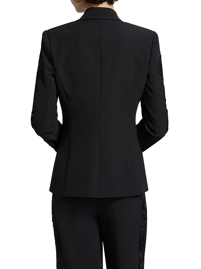 Venturi Lace-Sleeve Blazer