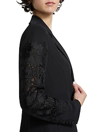 Venturi Lace-Sleeve Blazer