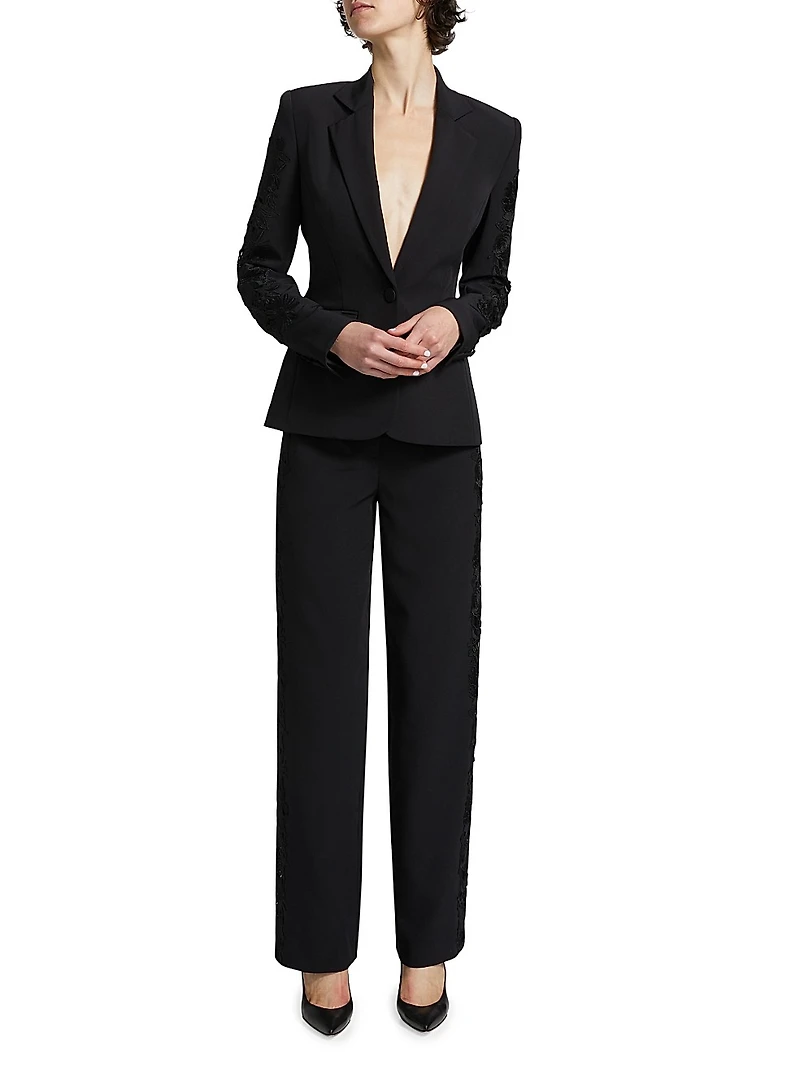 Venturi Lace-Sleeve Blazer