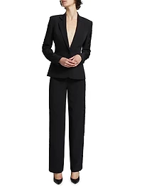 Venturi Lace-Sleeve Blazer