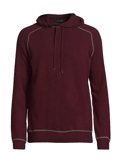 Contrast-Trimmed Cashmere Hoodie