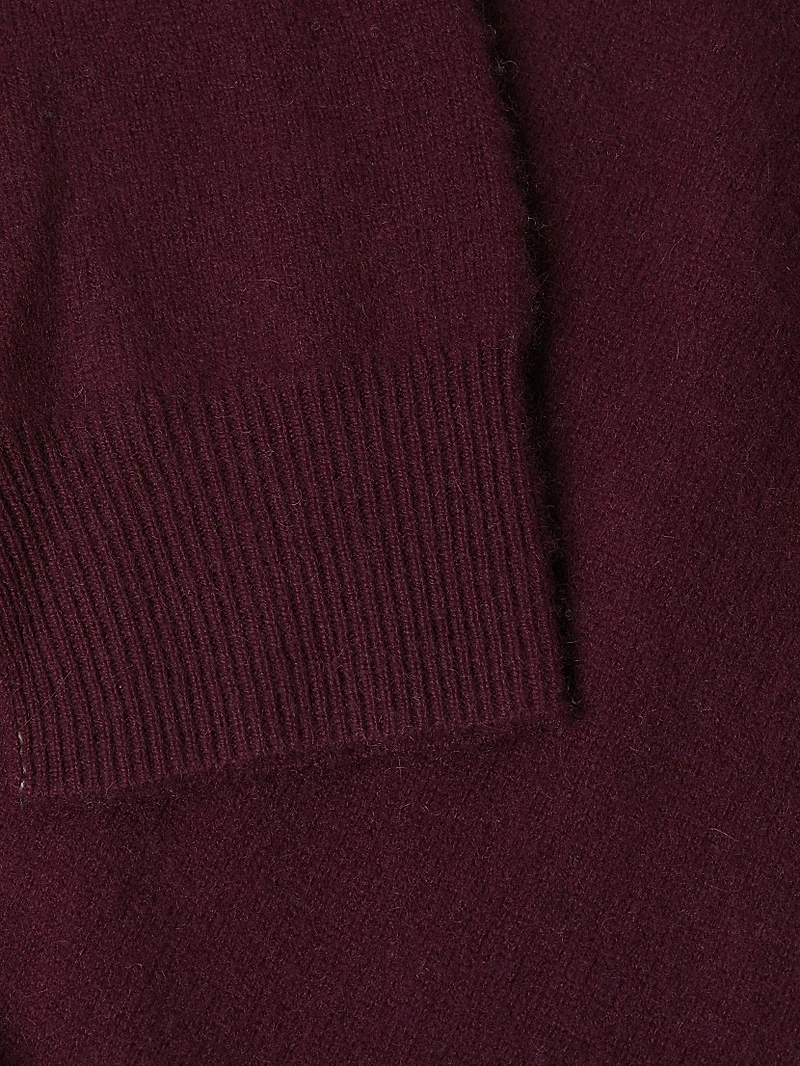 Contrast-Trimmed Cashmere Crewneck Sweater