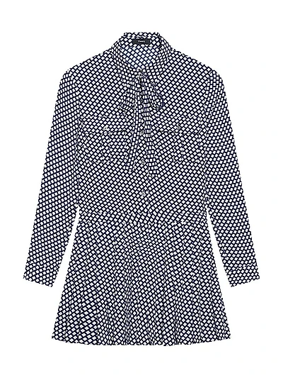 Check Print Pleated Minidress
