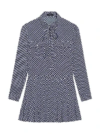 Check Print Pleated Minidress