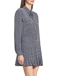 Check Print Pleated Minidress