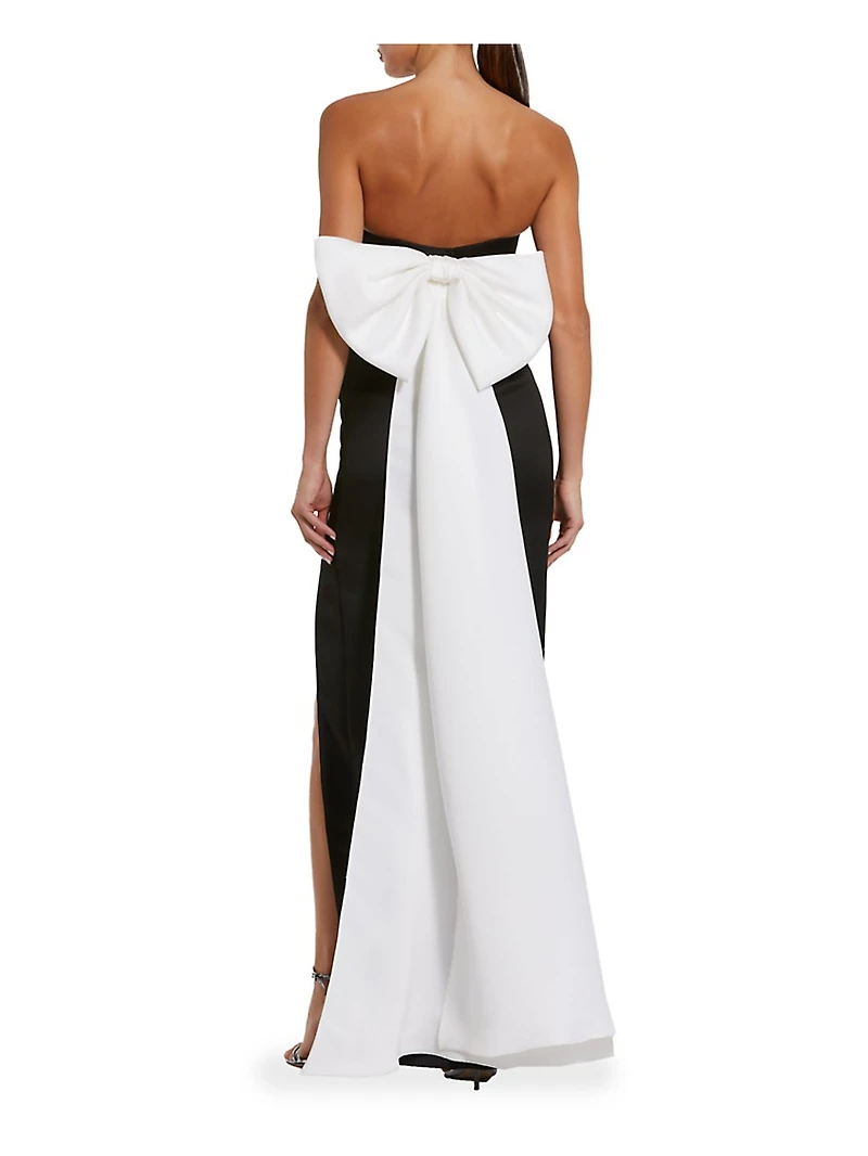 Strapless Oversized Bow Bustier Gown