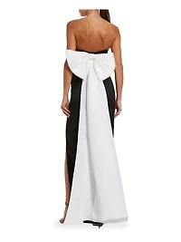 Strapless Oversized Bow Bustier Gown