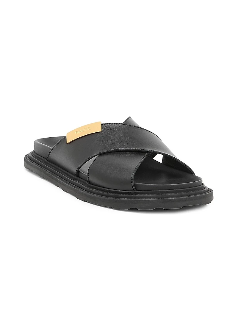 Leather Crisscross Sandals