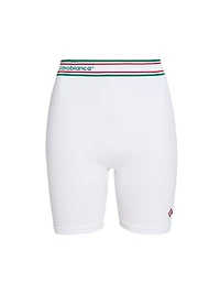 Rib-Knit Logo Fitted Shorts