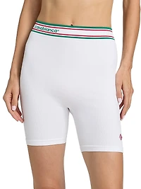 Rib-Knit Logo Fitted Shorts