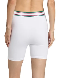 Rib-Knit Logo Fitted Shorts