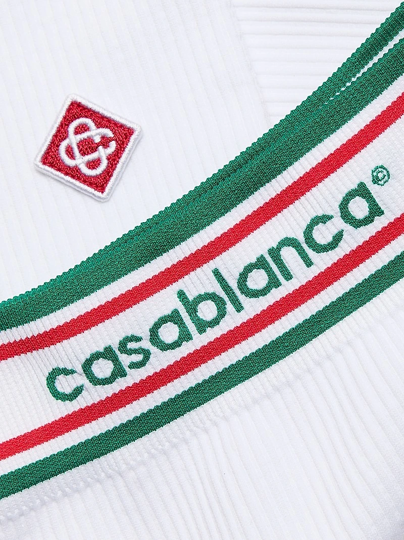 Rib-Knit Logo Fitted Shorts