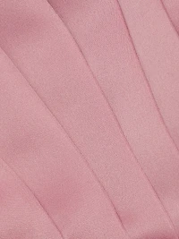 Rose Satin Pleated Strapless Gown