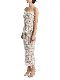 Bluebell Floral Appliqué Midi-Dress