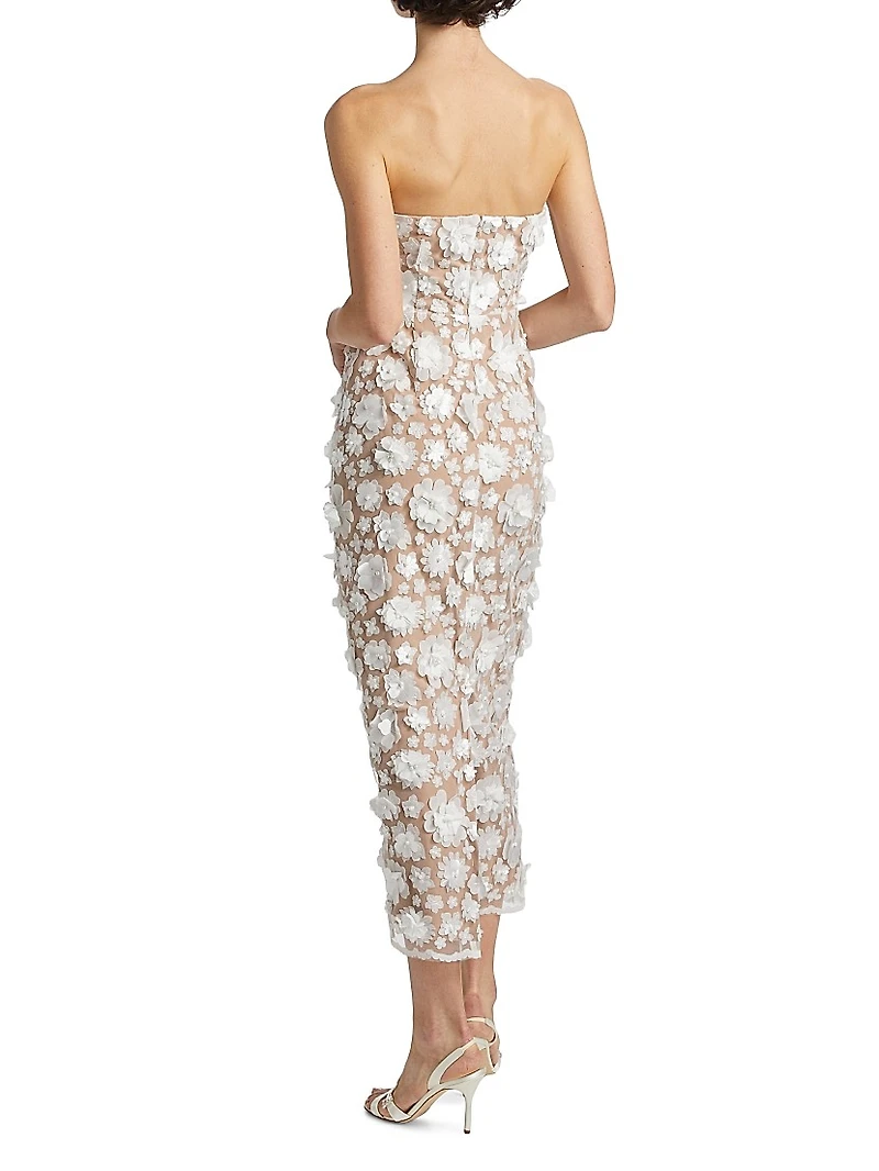 Bluebell Floral Appliqué Midi-Dress