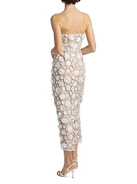 Bluebell Floral Appliqué Midi-Dress