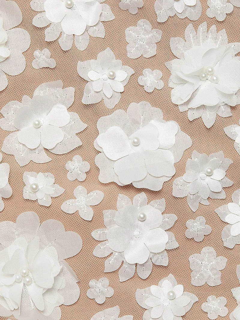 Bluebell Floral Appliqué Midi-Dress