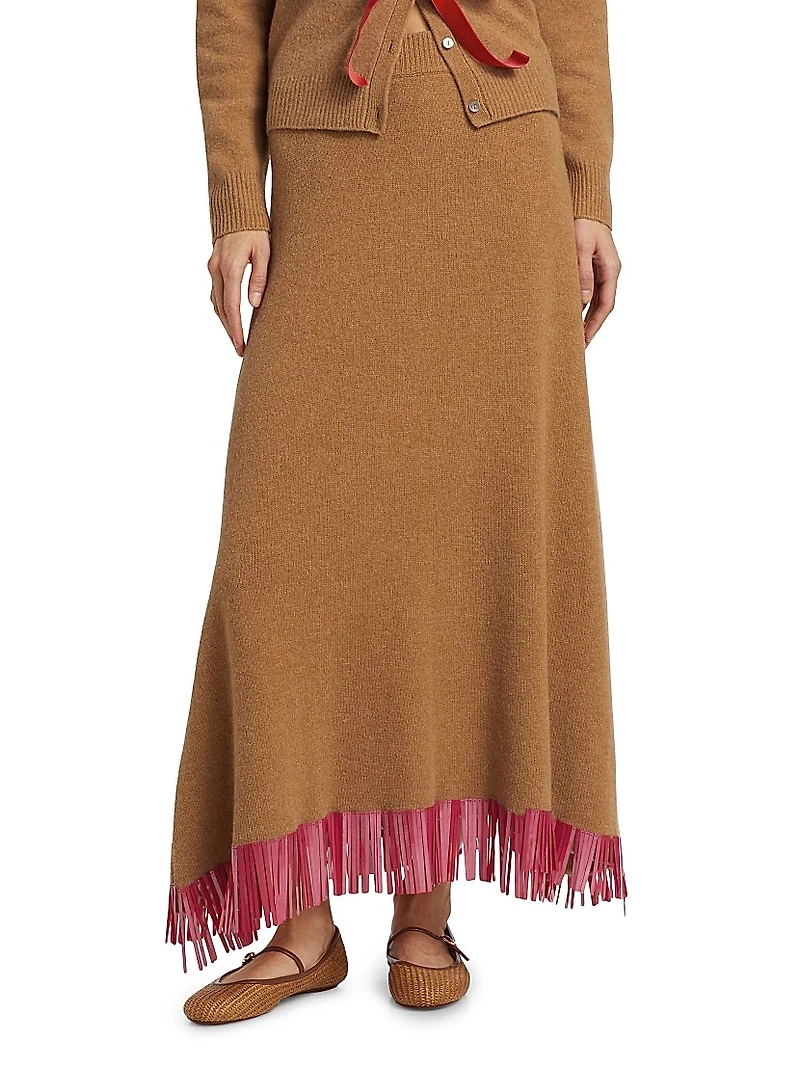 Bianca Wool Fringe Maxi Skirt