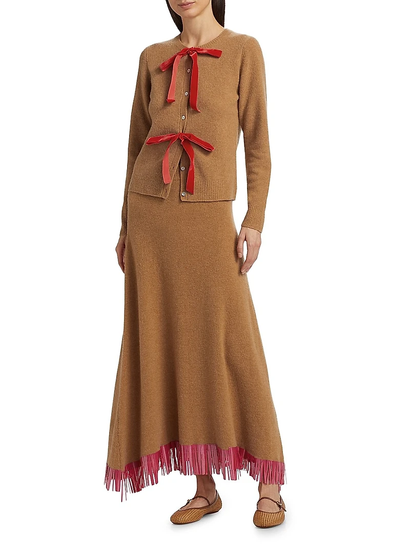 Bianca Wool Fringe Maxi Skirt