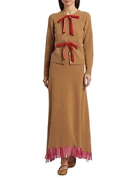 Olivia Bow-Embellished Wool Cardigan