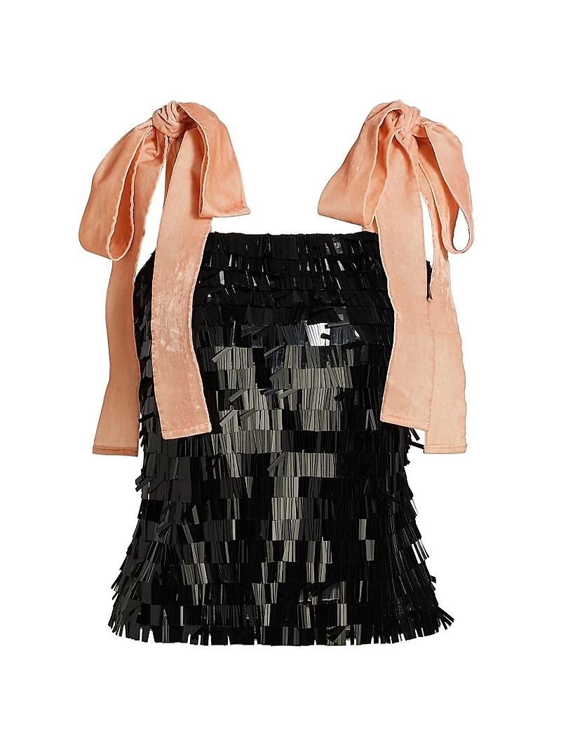 Tina Sequin & Velvet Top