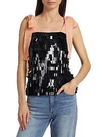 Tina Sequin & Velvet Top