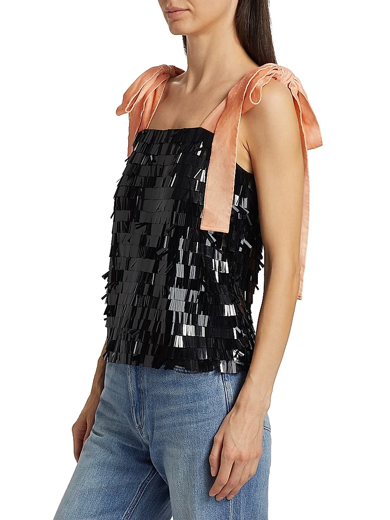 Tina Sequin & Velvet Top