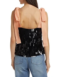 Tina Sequin & Velvet Top